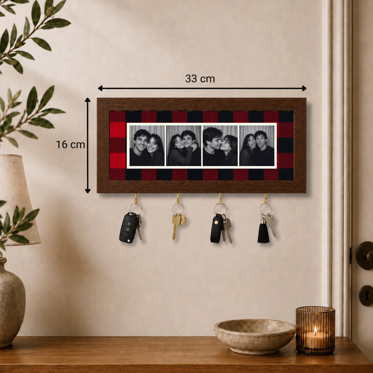 Kişiye Özel Photobooth Yatay Çerçeveli Anahtarlık - Buffalo