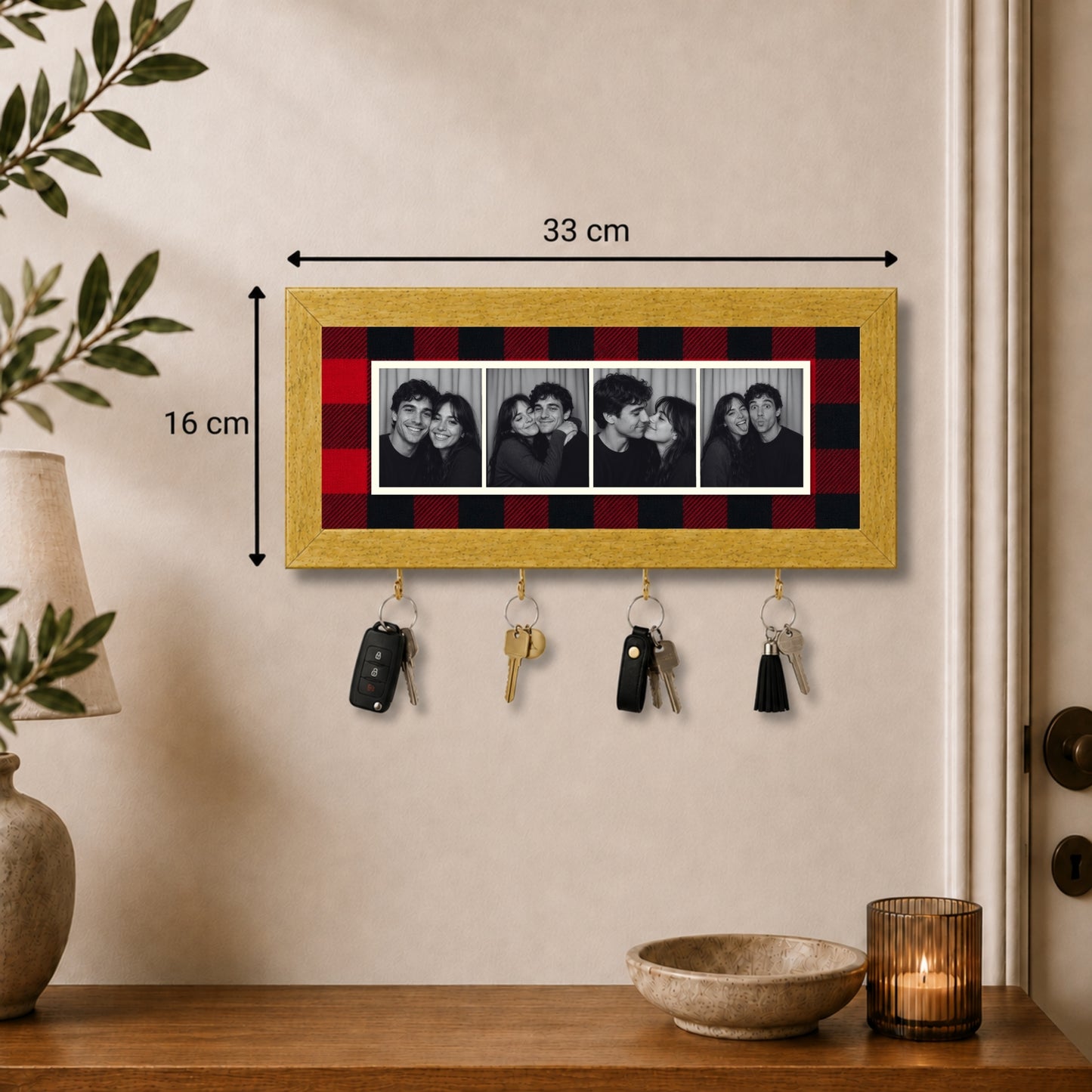 Kişiye Özel Photobooth Yatay Çerçeveli Anahtarlık - Buffalo