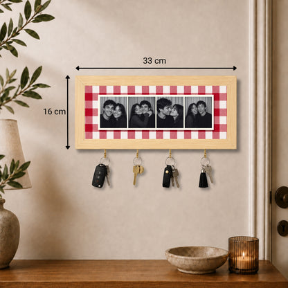 Kişiye Özel Photobooth Yatay Çerçeveli Anahtarlık - Cherry