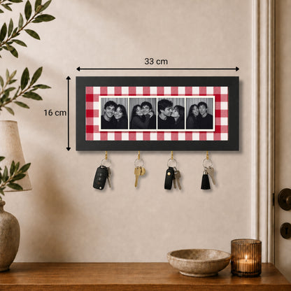 Kişiye Özel Photobooth Yatay Çerçeveli Anahtarlık - Cherry