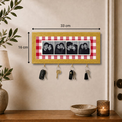 Kişiye Özel Photobooth Yatay Çerçeveli Anahtarlık - Cherry