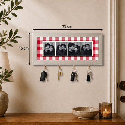 Kişiye Özel Photobooth Yatay Çerçeveli Anahtarlık - Cherry