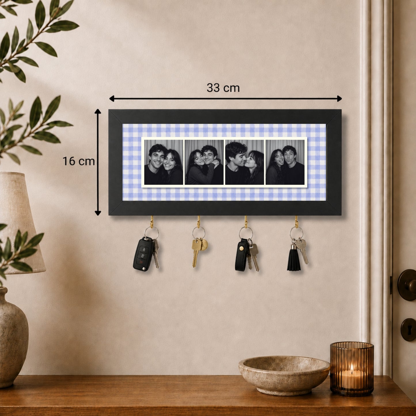 Kişiye Özel Photobooth Yatay Çerçeveli Anahtarlık - Lavender