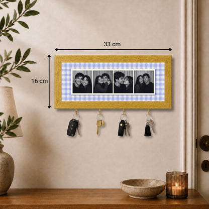 Kişiye Özel Photobooth Yatay Çerçeveli Anahtarlık - Lavender