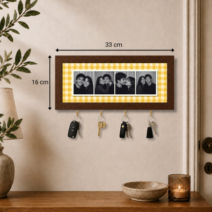 Kişiye Özel Photobooth Yatay Çerçeveli Anahtarlık - Lemon