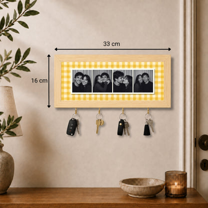 Kişiye Özel Photobooth Yatay Çerçeveli Anahtarlık - Lemon