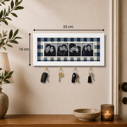 Kişiye Özel Photobooth Yatay Çerçeveli Anahtarlık - Navy