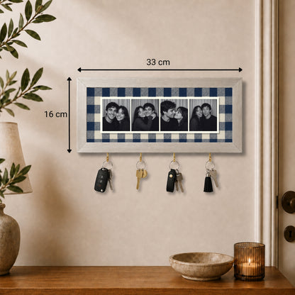 Kişiye Özel Photobooth Yatay Çerçeveli Anahtarlık - Navy