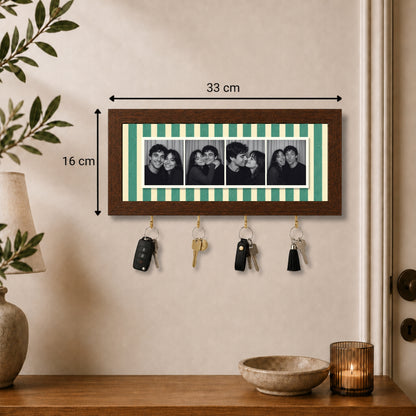 Kişiye Özel Photobooth Yatay Çerçeveli Anahtarlık - Sage