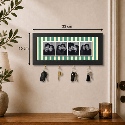 Kişiye Özel Photobooth Yatay Çerçeveli Anahtarlık - Sage