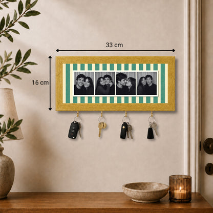 Kişiye Özel Photobooth Yatay Çerçeveli Anahtarlık - Sage