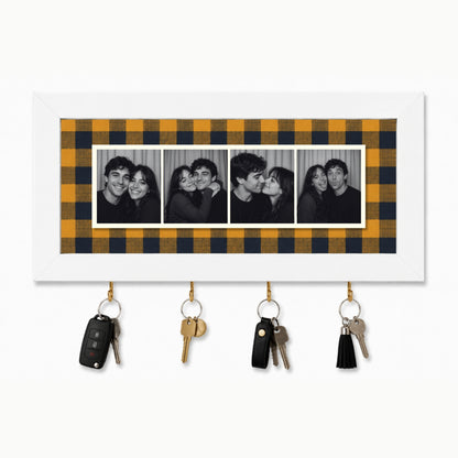 Kişiye Özel Photobooth Yatay Çerçeveli Anahtarlık - Mustard