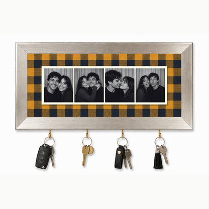 Kişiye Özel Photobooth Yatay Çerçeveli Anahtarlık - Mustard