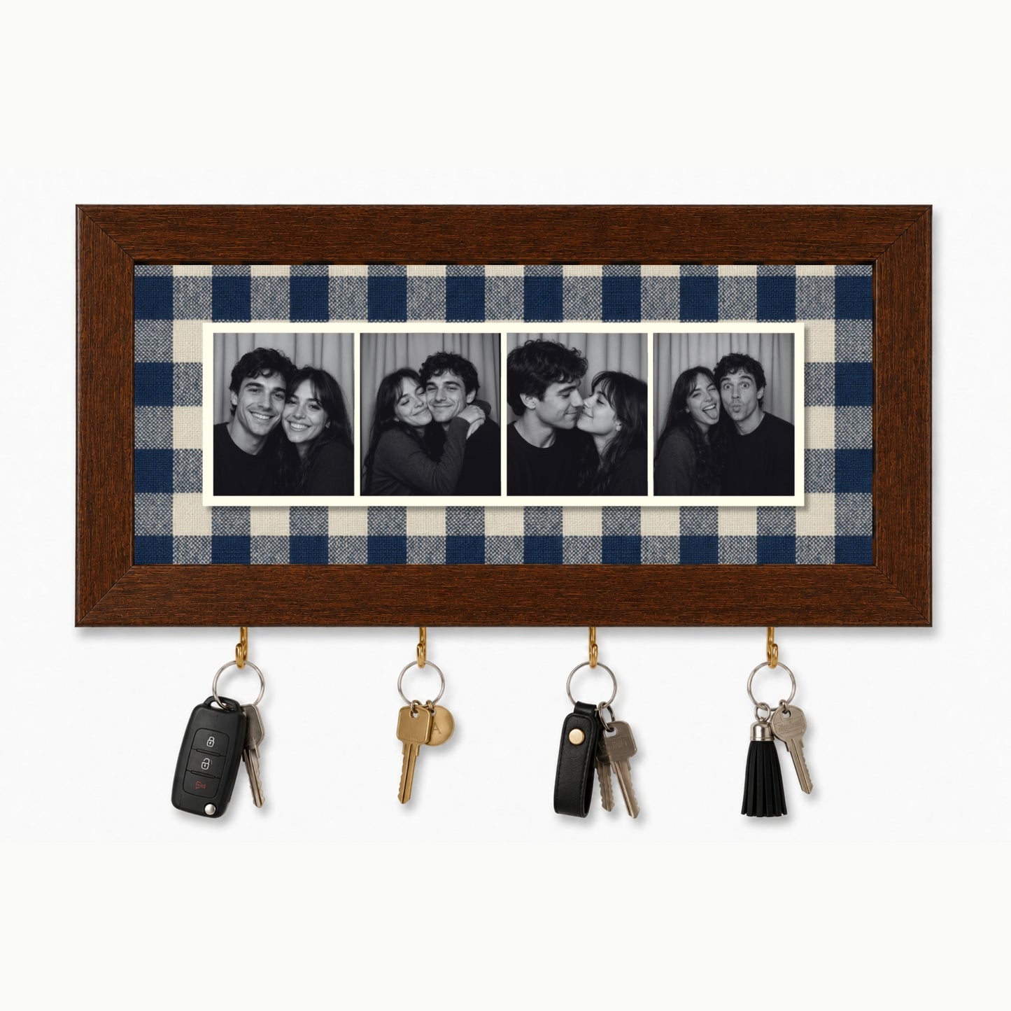 Kişiye Özel Photobooth Yatay Çerçeveli Anahtarlık - Navy