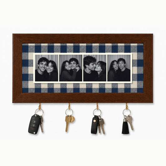 Kişiye Özel Photobooth Yatay Çerçeveli Anahtarlık - Navy