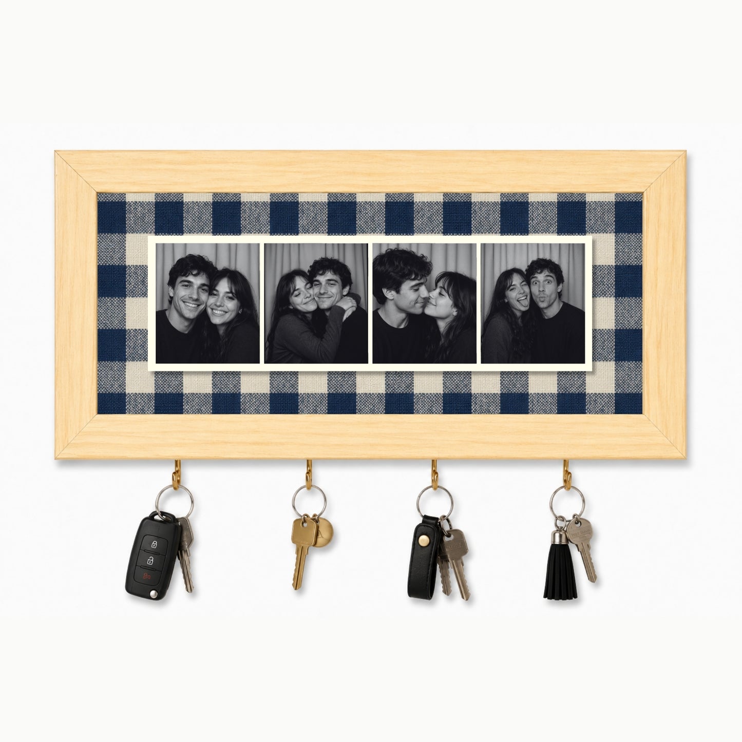 Kişiye Özel Photobooth Yatay Çerçeveli Anahtarlık - Navy