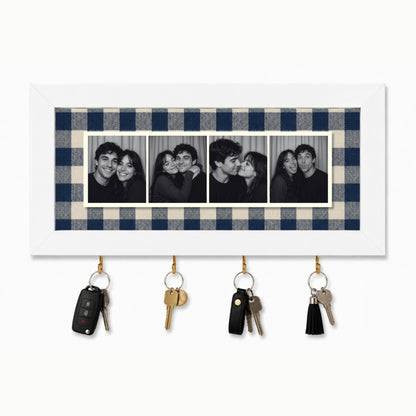 Kişiye Özel Photobooth Yatay Çerçeveli Anahtarlık - Navy