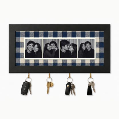Kişiye Özel Photobooth Yatay Çerçeveli Anahtarlık - Navy