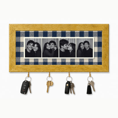 Kişiye Özel Photobooth Yatay Çerçeveli Anahtarlık - Navy