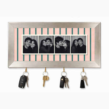 Kişiye Özel Photobooth Yatay Çerçeveli Anahtarlık - Pink Matcha